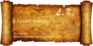 Licskó Kevin névjegykártya