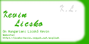 kevin licsko business card
