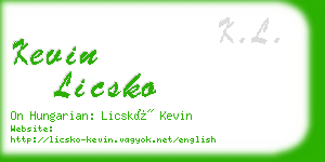 kevin licsko business card